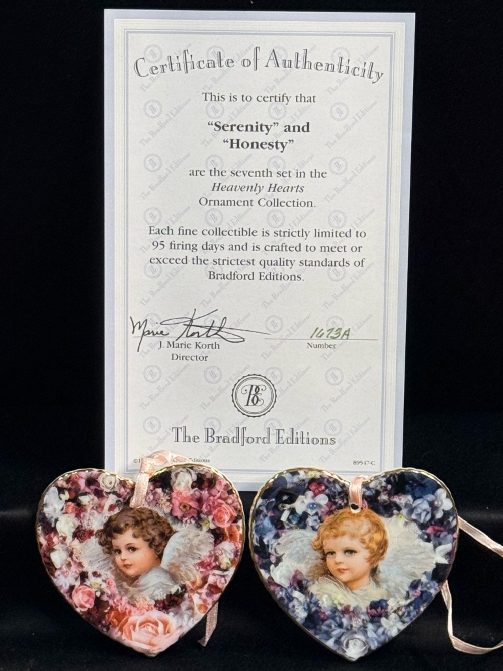 THE BRADFORD EDITIONS “Serenity” and “Honesty” Ornaments